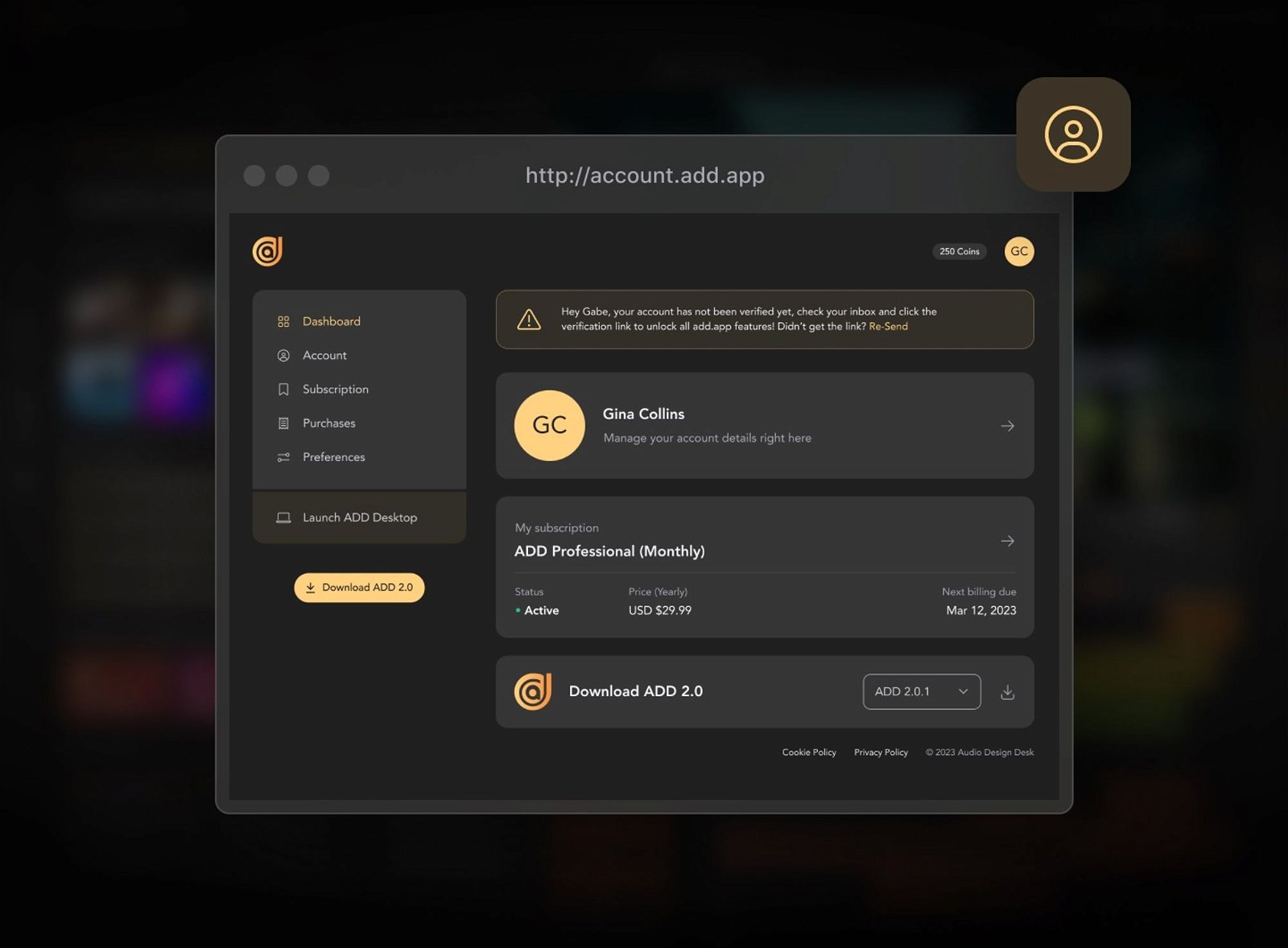 user login screen